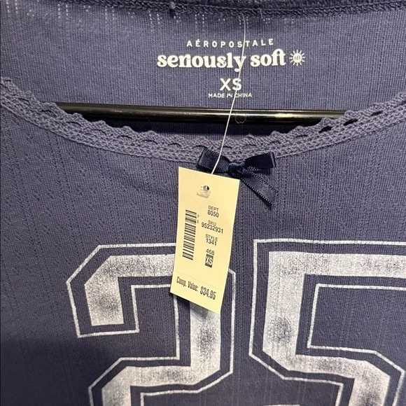 Aeropostale Navy Long Sleeve with Number 25 - Picture 2 of 4